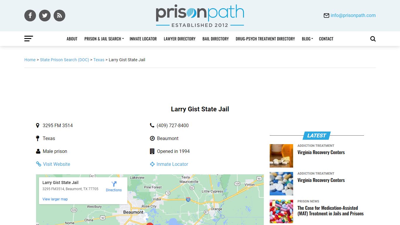 Larry Gist State Jail - Prison Inmate Search & Locator - Prison News ...