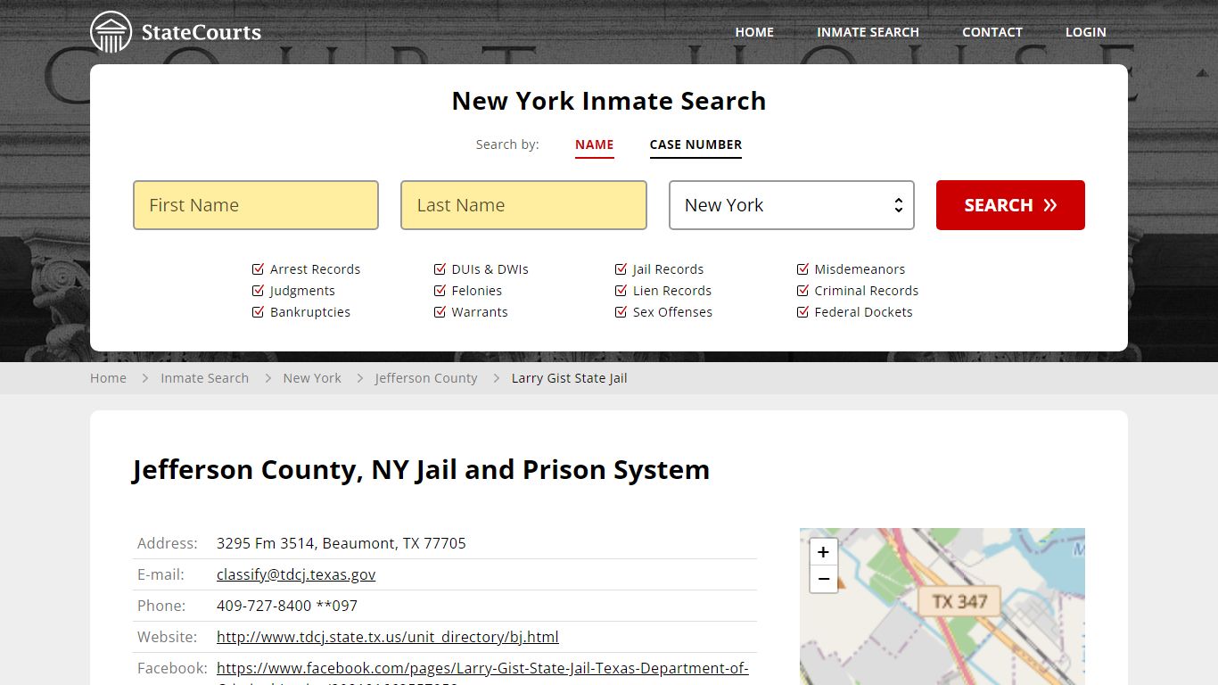 Larry Gist State Jail Inmate Records Search, New York - StateCourts